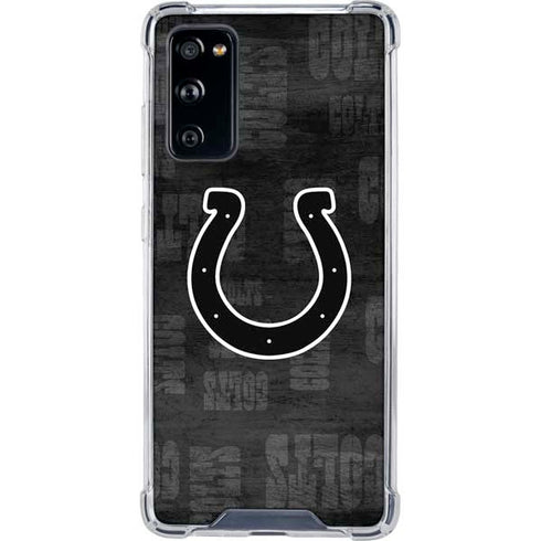 NFL Indianapolis Colts Black & White Galaxy S20 FE Clear Case